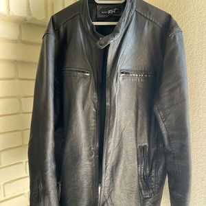 Black Rivet Black Genuine Leather Jacket | Size Extra Large